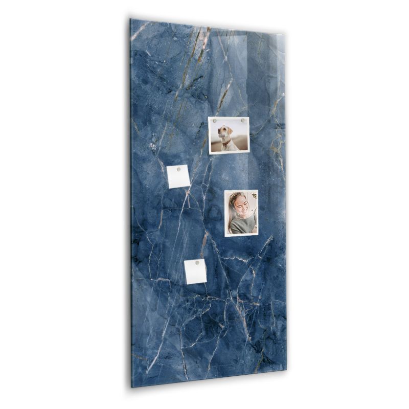 Szklana tablica magnetyczna Wallfluent 60x120 cm Dekoracyjny marmur Biały marker 1 szt.