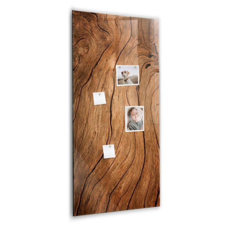 Szklana tablica magnetyczna Wallfluent 60x120 cm Stare drewno Biały marker 1 szt.
