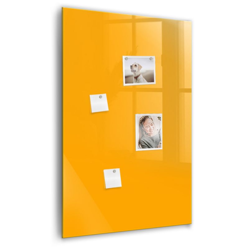 Szklana tablica magnetyczna Wallfluent 60x90 cm Kolor złoto-żółty Czarny marker 1 szt.