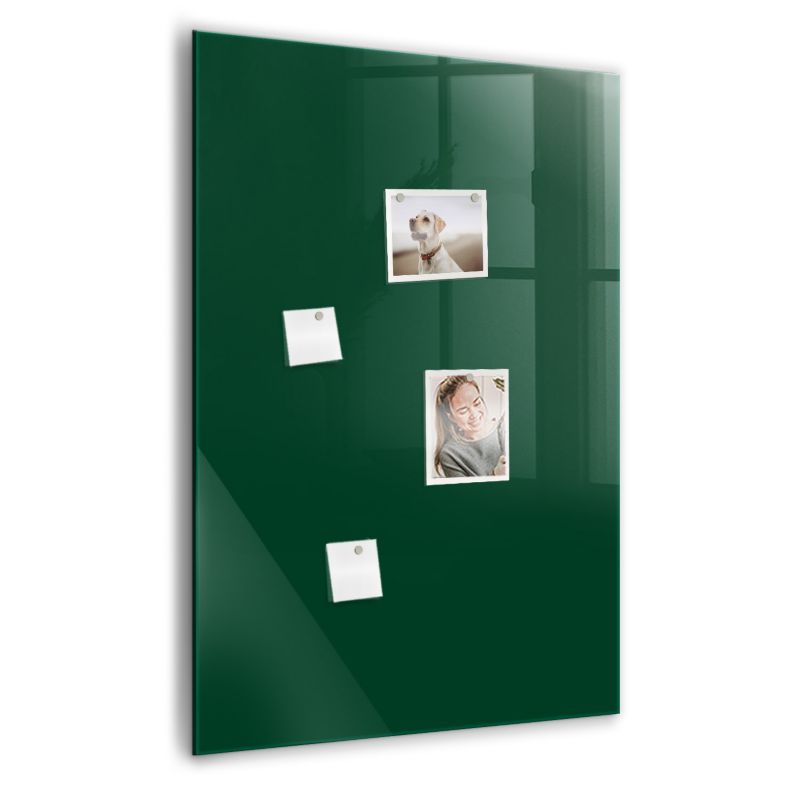 Szklana tablica magnetyczna Wallfluent 70x100 cm Kolor butelkowa zieleń Biały marker 1 szt.