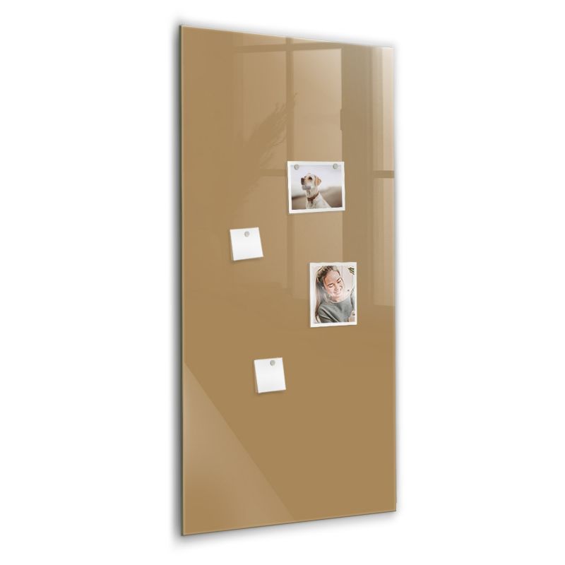 Szklana tablica magnetyczna Wallfluent 60x120 cm Kolor ciemny beżowy Czarny marker 1 szt.