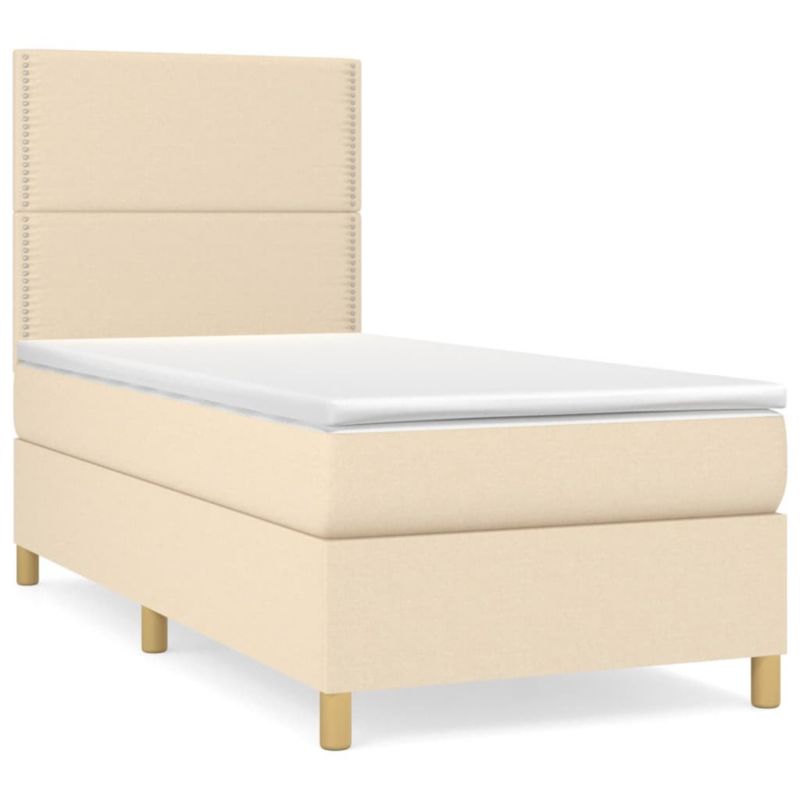 Łóżko kontynentalne WaszeMeble 90x190 cm kremowe WM-3142222 1 szt.