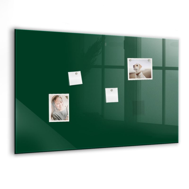 Szklana tablica magnetyczna Wallfluent 90x60 cm Kolor butelkowa zieleń Biały marker 1 szt.