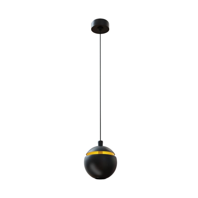 Lampa wisząca Maxlight Cometshine czarno-złota wym: 150 x 9,5 x 9,5 cm wbudowany LED 8W 1 szt.