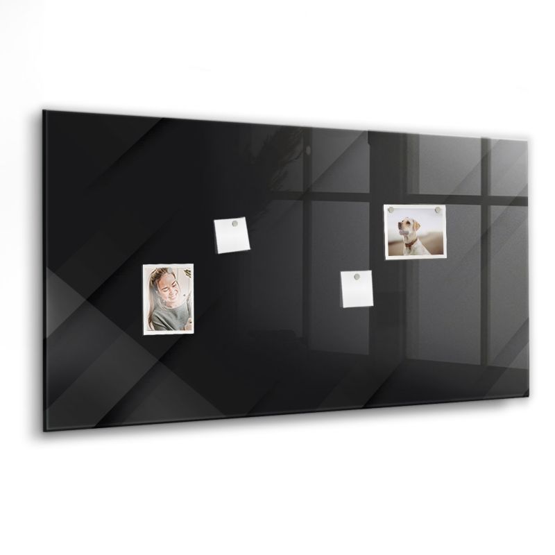 Szklana tablica magnetyczna Wallfluent 120x60 cm Ciemna ściana wzór Biały marker 1 szt.