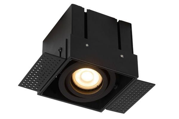 Oprawa sufitowa wpuszczana Lucide Trimless czarna ruchoma 1 x GU10 x 5W IP20 wym: 15,7 x 9,7 cm kwadratowa - 1 szt.