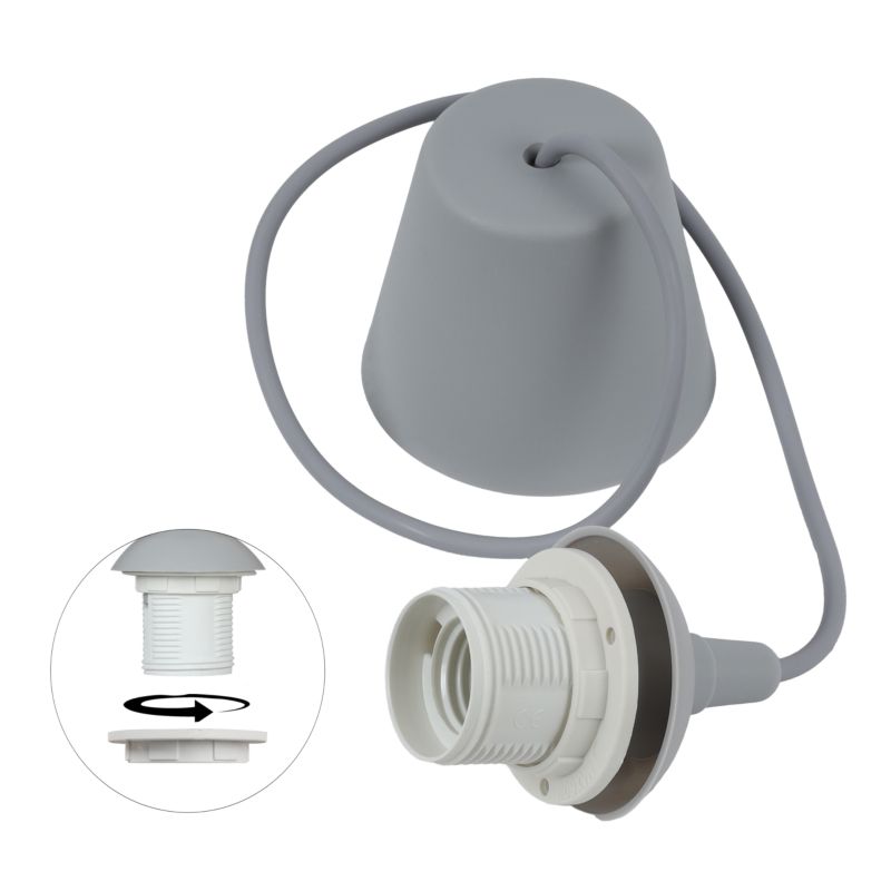 Linka zawiesie do lampy Light Home LH 1x E27 stożek szary/biały 1szt.