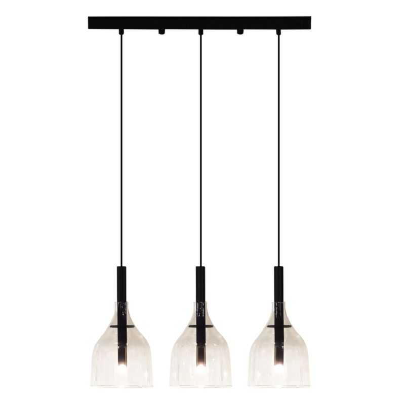 Lampa wisząca Shilo Botor czarno-przezroczysty wym: 179 x 53 x 15 cm 3xG9 x 2.5W 1 szt.