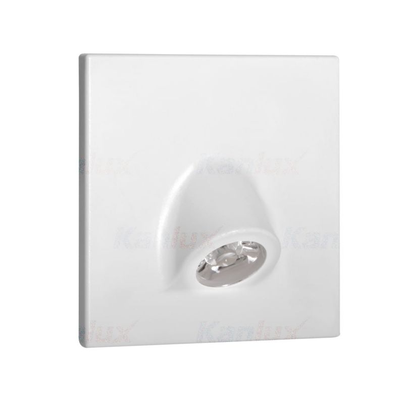 Oprawa oświetleniowa schodowa Kanlux Mefis biała LED 0.7W 4000K 35lm IP20 wym: 7,5 x 3,8 cm kwadratowa - 1 szt.