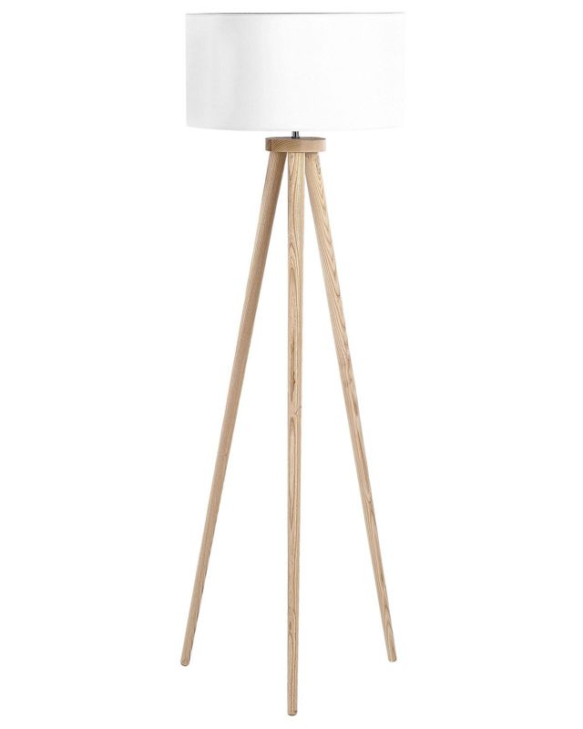 Lampa podłogowa Nitra Drewno dębowe Biały 1 szt.