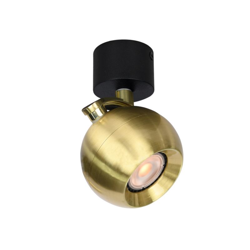 Lampa sufitowa Italux Lafin mosiężno-czarna 1 x GU10 x 10W wym: 15 x 10 x 10 cm - 1 szt.