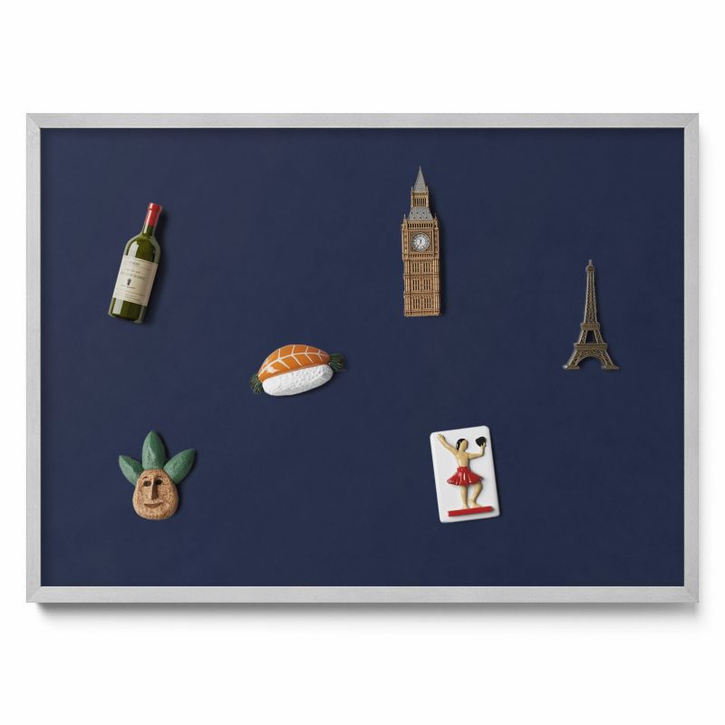 Ozdobna tablica magnetyczna Tulup 70x50 cm Kolor ciemny granatowy w srebrnej ramie 1 szt.