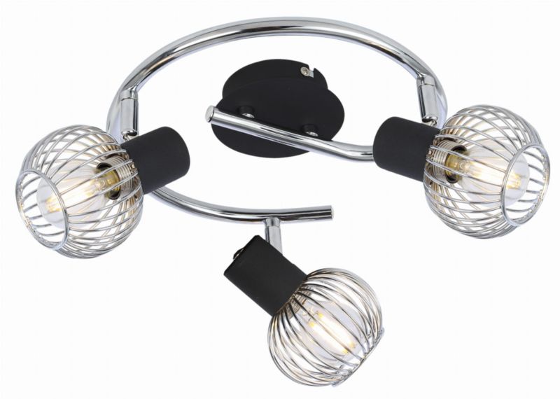Lampa sufitowa wisząca Candellux Oslo czarna-chromowana wym: 15 x 42 x 42 cm 3xE14 x 40W 1 szt.