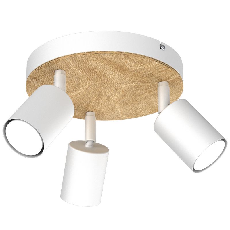 Lampa sufitowa Luminex Tulon biały mat-jasne drewno 3 x GU10 x 8W wym: 15,5 x 22 x 22 cm - 1 szt.