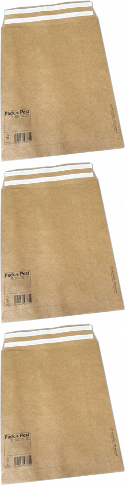 3x Koperta rozszerzana NC, 380x480mm, z 2 paskami HK, 10 sztuk, brązowy
