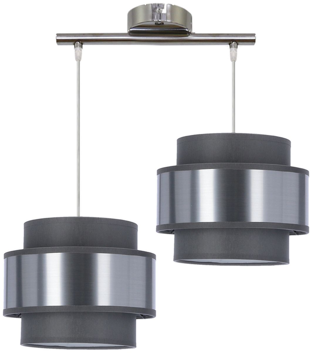 Candellux Hare lampa wisząca 2x60W chrom/szary/srebrny 32-18489