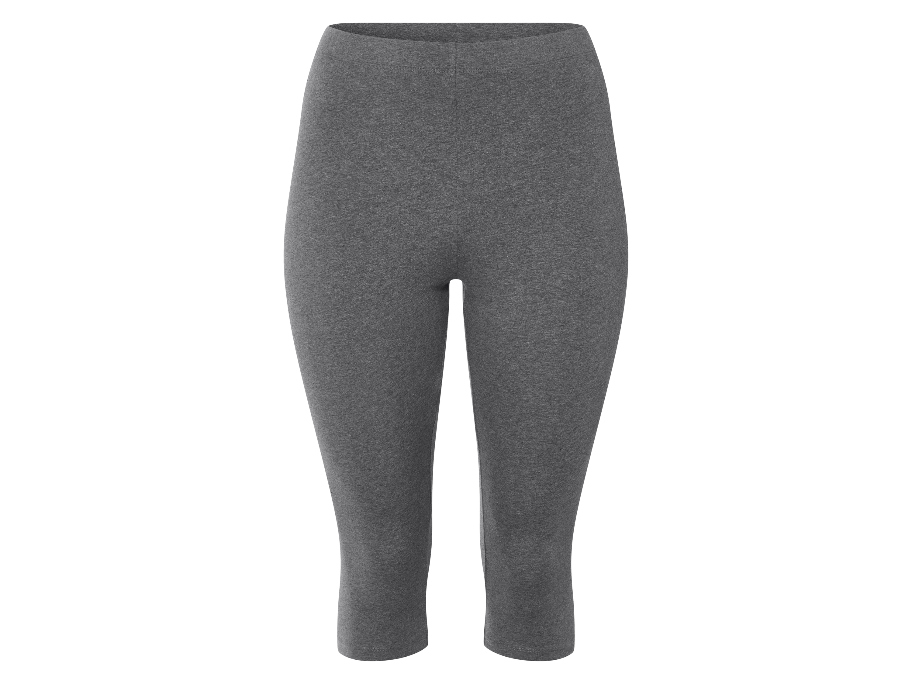 esmara Legginsy 3/4 damskie Plus Size XXL z biobawełny Szary, XXL 52/54