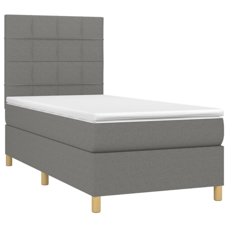Łóżko kontynentalne WaszeMeble 100x200 cm ciemnoszara WM-3135414 1 szt.