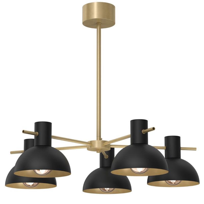 Lampa wisząca Luminex Estate Mini czarny mat-złoty mat wym: 50 x 62 x 62 cm 5xE27 x 15W 1 szt.