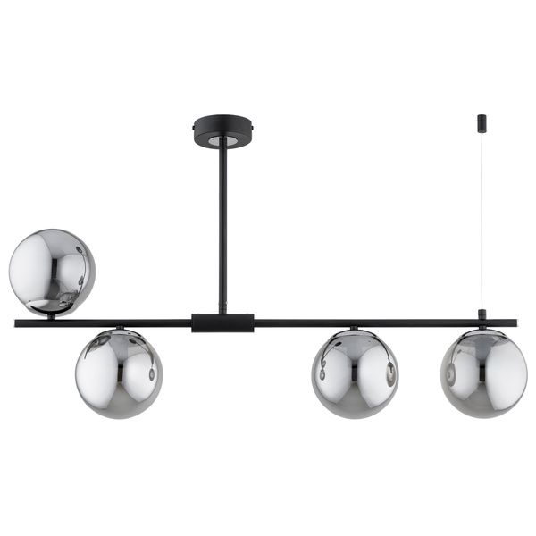 Lampa wisząca Alfa Hill 3384 czarna-chromowana nad stół 4xE14 x 10W 1 szt.