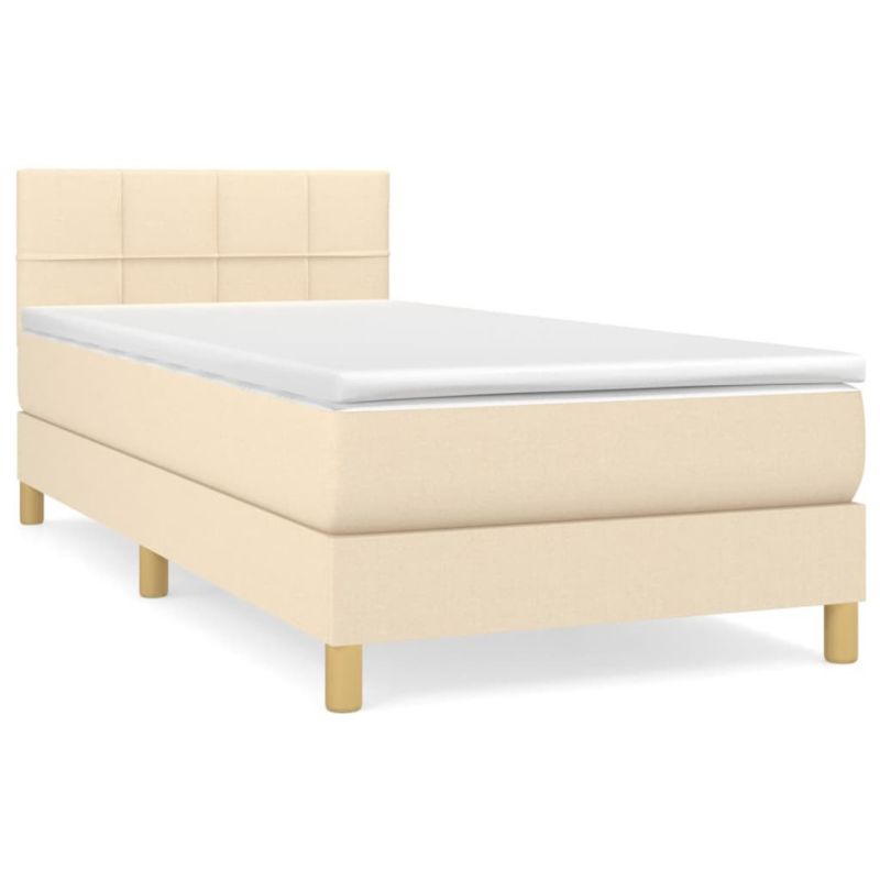 Łóżko kontynentalne WaszeMeble 100x200 cm kremowe WM-3140598 1 szt.