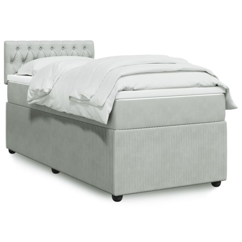 Łóżko kontynentalne WaszeMeble 90x190 cm jasnoszare WM-3287620 1 szt.