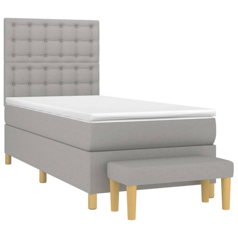 Łóżko kontynentalne WaszeMeble 100x200 cm jasnoszare WM-3137453 1 szt.