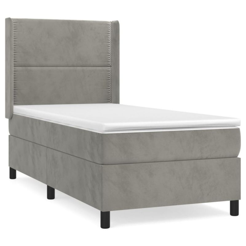 Łóżko kontynentalne WaszeMeble 90x190 cm jasnoszare WM-3132591 1 szt.