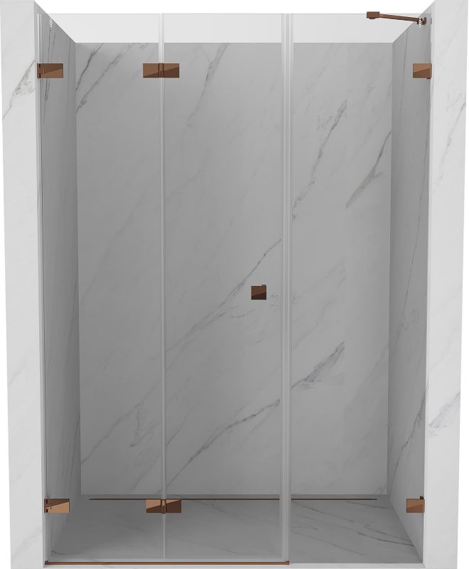 Drzwi prysznicowe składane Mexen Lunar-F różowe złoto 140x200 cm 836S-140-050-60-00-L 1 szt.