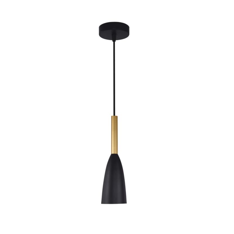 Lampa wisząca Light Prestige Solin czarno-złota punktowa nad stół wyspę bar 1xE27 x 60W 1 szt.