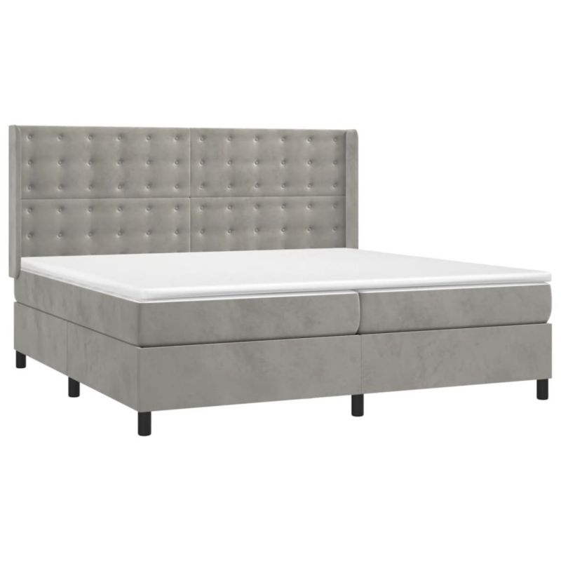 Łóżko kontynentalne WaszeMeble 200x200 cm jasnoszare WM-3132939 1 szt.