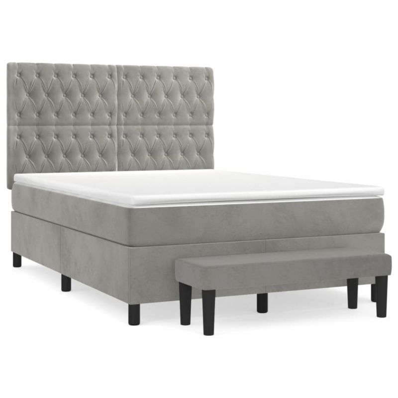 Łóżko kontynentalne WaszeMeble 140x190 cm jasnoszare WM-3138019 1 szt.