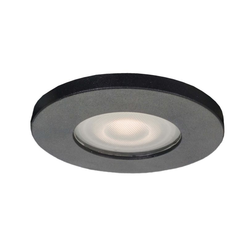 Oprawa sufitowa wpuszczana Light Prestige Lagos łazienkowa czarna 1 x GU10 x 50W IP65 wym: 2,2 x 7,6 x 7,6 cm okrągła - 1 szt.