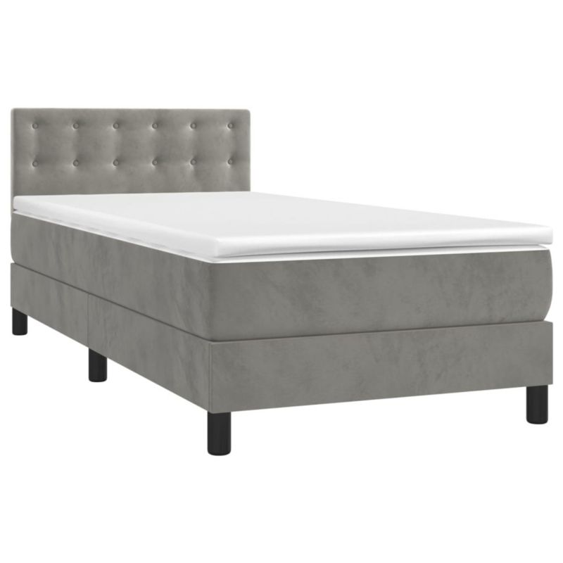 Łóżko kontynentalne WaszeMeble 90x190 cm jasnoszare WM-3141515 1 szt.
