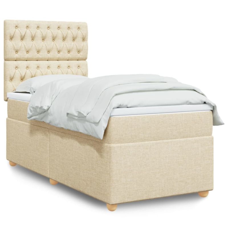 Łóżko kontynentalne WaszeMeble 90x200 cm kremowe WM-3293475 1 szt.