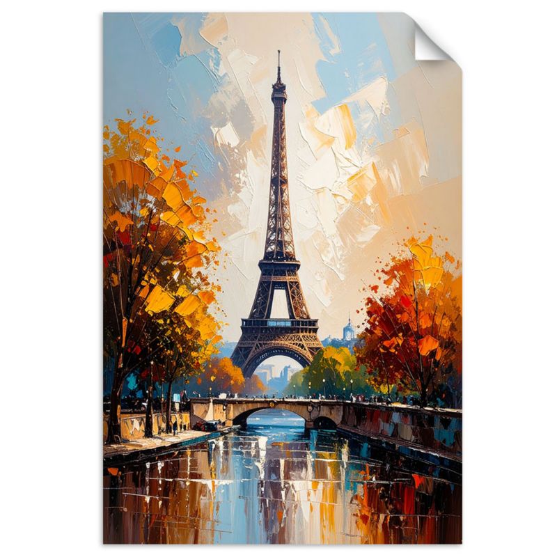 Naklejki samoprzylepne do salonu sypialni Feeby Wieża Eiffla Paryż Jesienny pejzaż 30x45cm 1szt