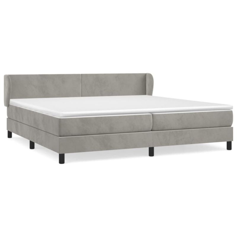 Łóżko kontynentalne WaszeMeble 200x200 cm jasnoszare WM-3127391 1 szt.