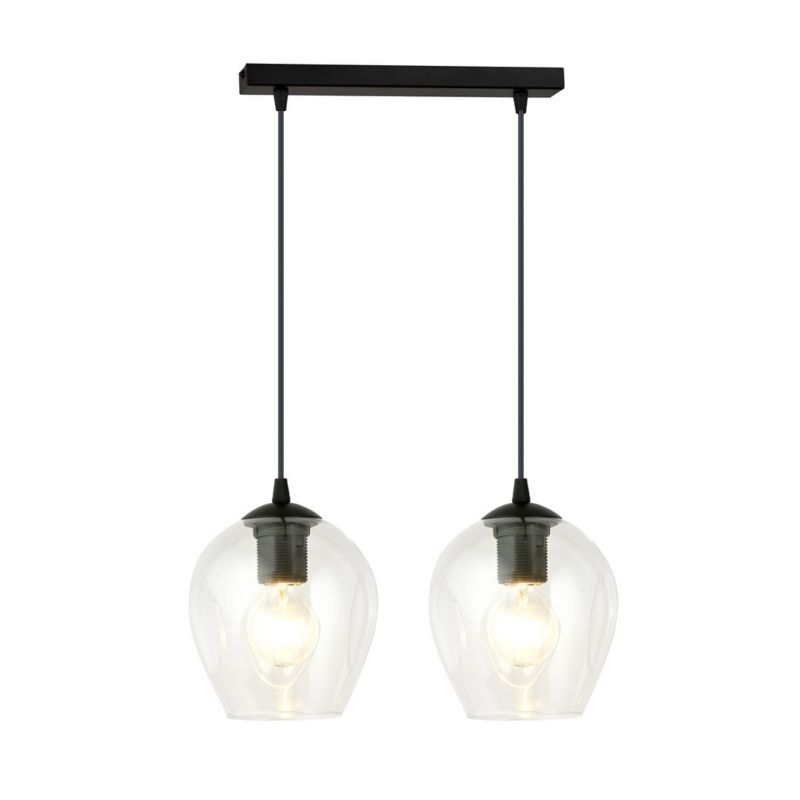 Lampa sufitowa Emibig Istar czarno-przezroczysty wym: 100 x 40 x 14 cm 2xE27 x 15W 1 szt.