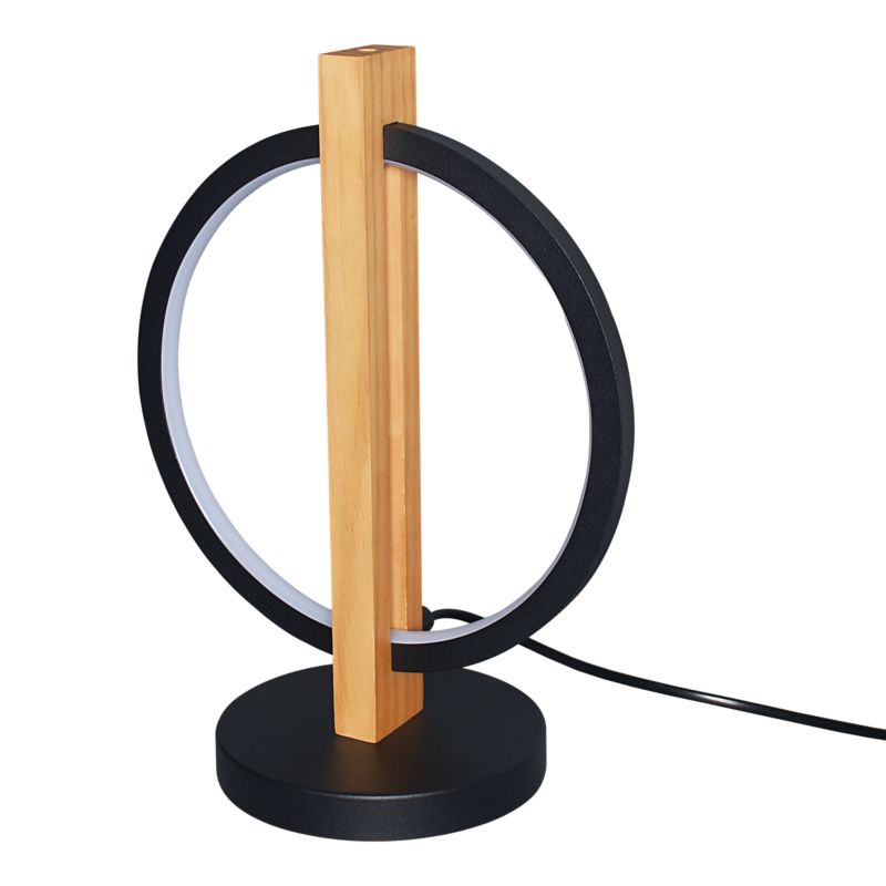 Lampa stołowa GoodHome Shadbush 1100 lm 4000 K czarno drewniana
