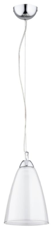 Lampa sufitowa wisząca Alfa Echo chromowana-biała wym: 90 x 18 x 18 cm 1xE27 x 60W 1 szt.