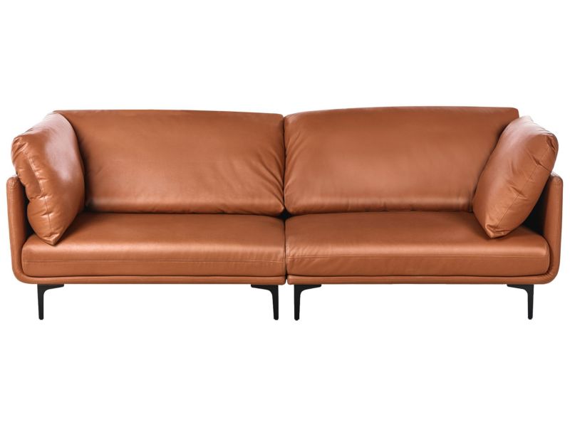 Sofa Revsnes Ekoskóra Złoty brąz dla 3 osób 1 szt.