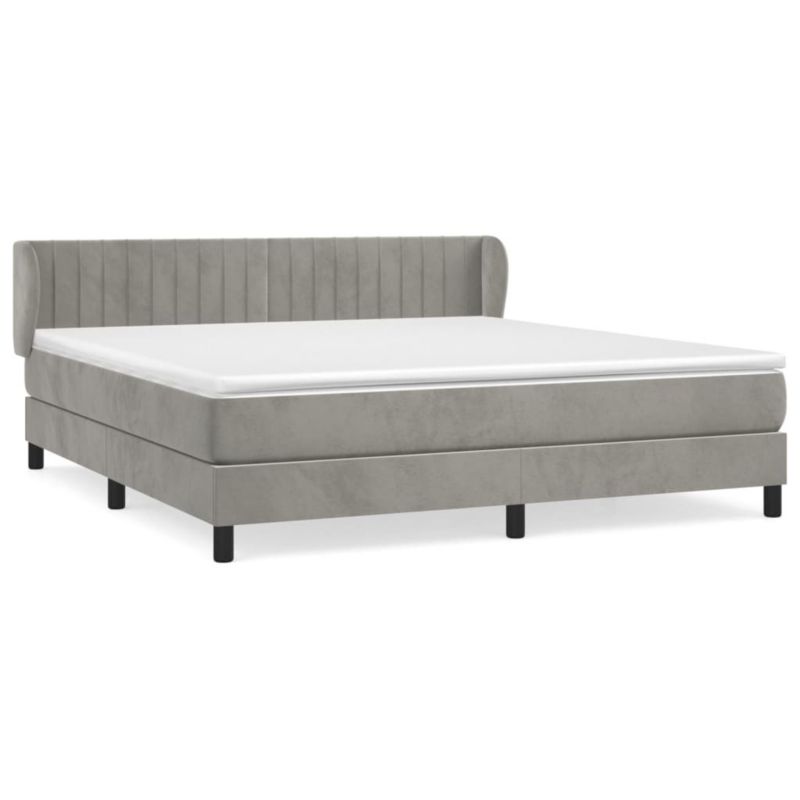 Łóżko kontynentalne WaszeMeble 160x200 cm jasnoszare WM-3127619 1 szt.