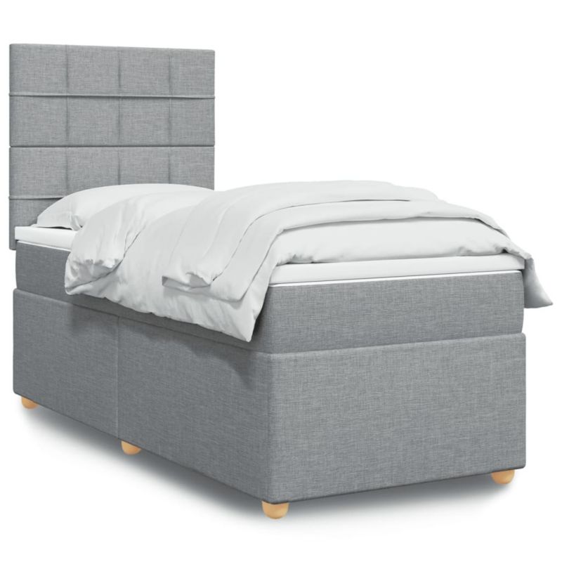 Łóżko kontynentalne WaszeMeble 80x200 cm jasnoszare WM-3293407 1 szt.