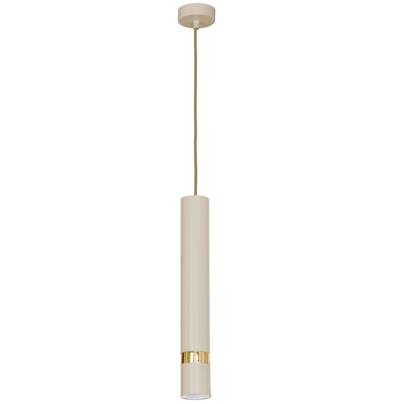 Lampa wisząca Luminex Reno kremowo-złota połysk punktowa tuba nad stół wyspę bar 1xGU10 x 8W 1 szt.