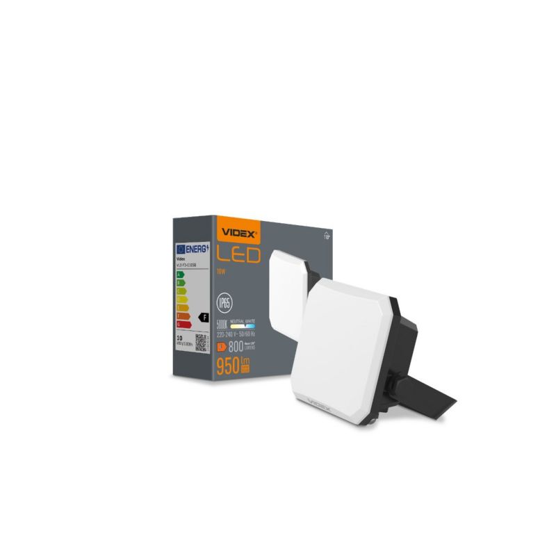 Naświetlacz LED Videx czarny LED 10W 5000K 800lm IP65 wym: 6,7 x 8,4 x 3,3 cm aluminium - 1 szt.