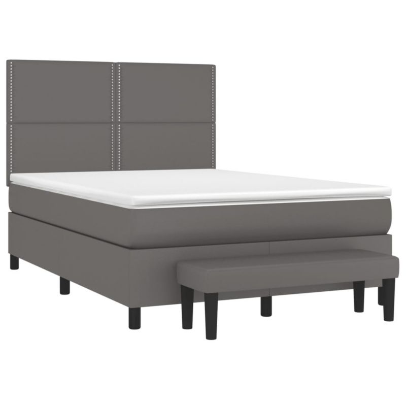 Łóżko kontynentalne WaszeMeble 140x190 cm szare WM-3137603 1 szt.