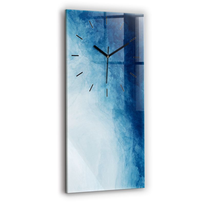 Zegar szklany czarne wskazówki Wallfluent 30x60 cm Abstrakcja woda 1 szt.