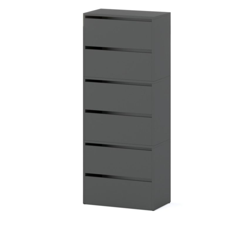 Szafka Na Buty Stiv-Meble 6 Drzwi 3 Moduły 60Cm Szary Mat 60X36X150 Cm 1Szt.
