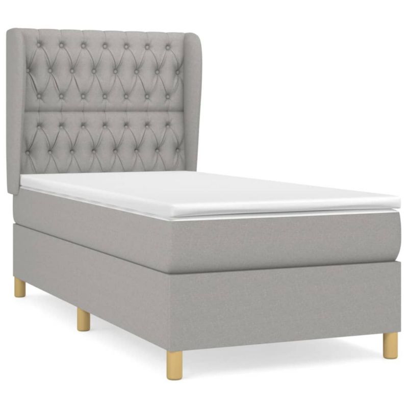 Łóżko kontynentalne WaszeMeble 100x200 cm jasnoszare WM-3128741 1 szt.