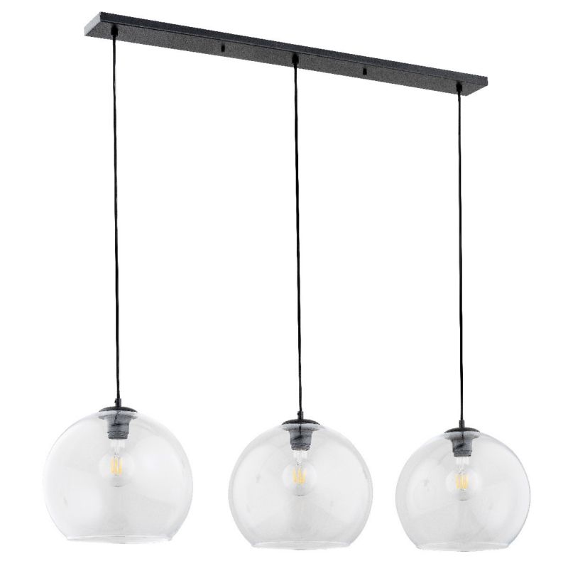 Lampa wisząca Alfa Valencia 0499 czarno-przezroczysty nad stół 3xE27 x 15W 1 szt.